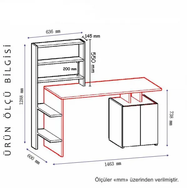 Písací stôl Melis - Walnut, Anthracite