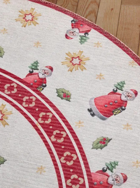 Koberec Toy's Delight Villeroy & Boch Santa Claus krémový / červený kruh
