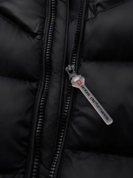 Ombre Modern quilted men's jacket of combined materials - black