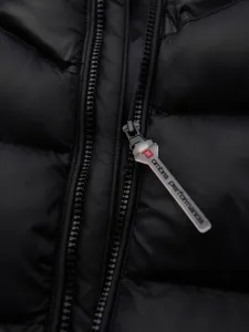 Ombre Modern quilted men's jacket of combined materials - black