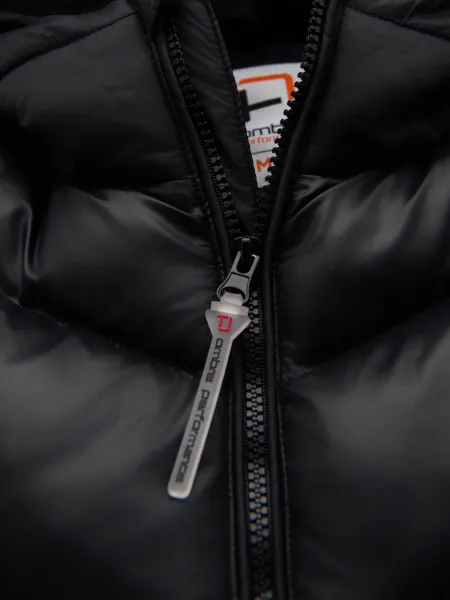 Ombre Modern quilted men's jacket of combined materials - black
