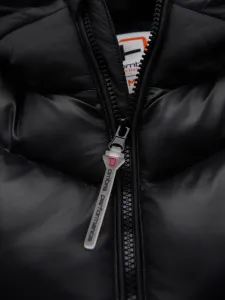 Ombre Modern quilted men's jacket of combined materials - black