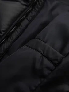 Ombre Modern quilted men's jacket of combined materials - black