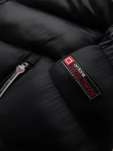 Ombre Modern quilted men's jacket of combined materials - black