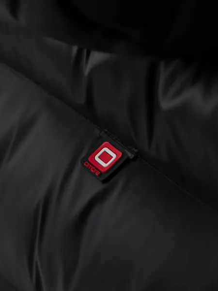 Ombre Modern quilted men's jacket of combined materials - black