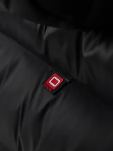 Ombre Modern quilted men's jacket of combined materials - black