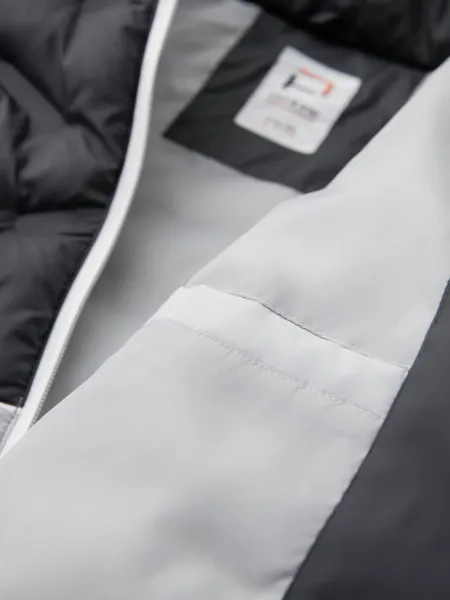 Pánska bunda s kapucňou OMBRE Jacket OM-JALP-0206 V-3 dark gray gray