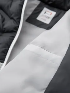 Pánska bunda s kapucňou OMBRE Jacket OM-JALP-0206 V-3 dark gray gray