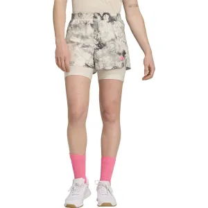 adidas OWN THE RUN SPRAY DYE 2IN1 W Dámske športové šortky, béžová, veľkosť