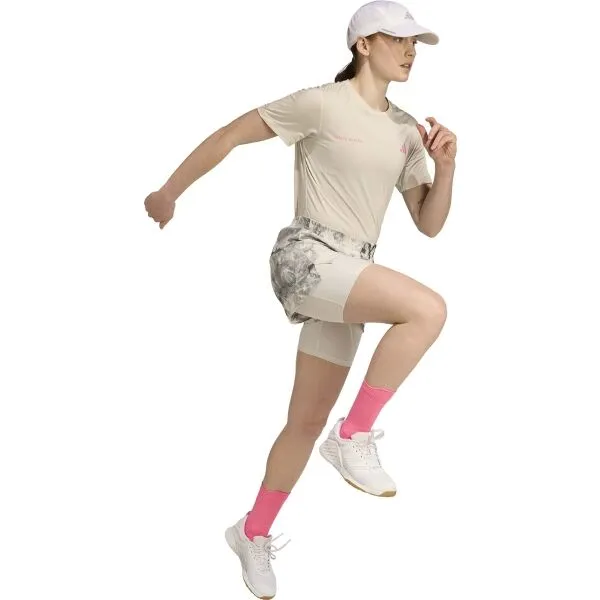 adidas OWN THE RUN SPRAY DYE 2IN1 W Dámske športové šortky, béžová, veľkosť