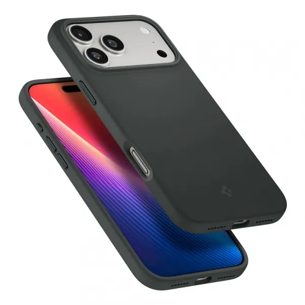 Spigen Silicone Fit Mag MagSafe, iPhone 17 Pro Max, tmavo zelený