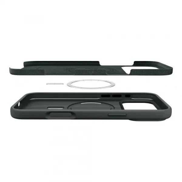 Spigen Silicone Fit Mag MagSafe, iPhone 17 Pro Max, tmavo zelený