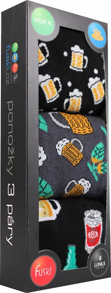 3PACK veselé ponožky Lonka viacfarebné (Debox mix E) M