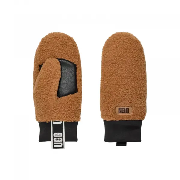 UGG UGGFluff Mitten With Logo Tape "Chestnut" (101099-CHESTNUT)