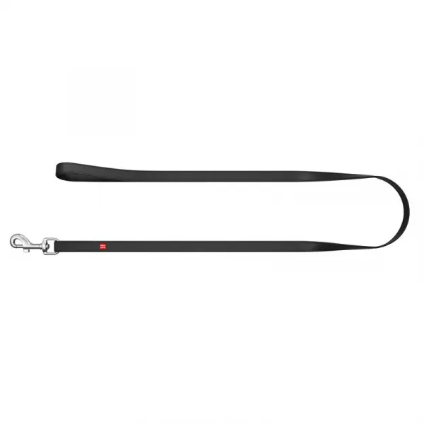 Ploché kožené vodítko s nápisom WAU dog čierne 122cm, šírka: 25 mm