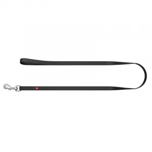 Ploché kožené vodítko s nápisom WAU dog čierne 122cm, šírka: 25 mm