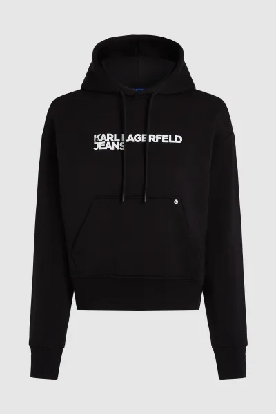 Mikina Karl Lagerfeld Jeans Klj Reg Logo Hoodie Black