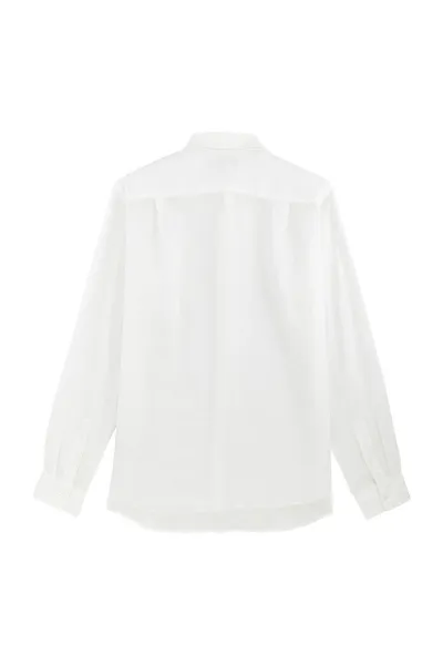 Košeľa Vilebrequin Men Linen Shirt Solid Blanc
