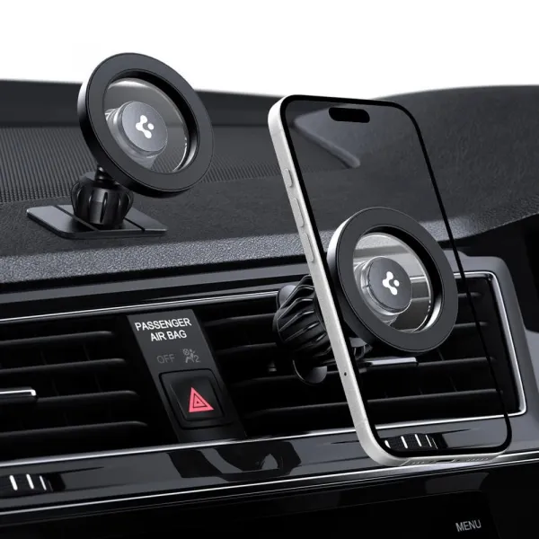 Spigen MFT13 Dashboard & Vent MagSafe držiak na mobil do auta, čierny