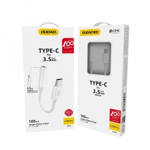 Dudao L16CPro adaptér USB-C / 3.5mm mini jack, biely (L16CPro white)