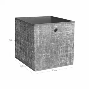 Sada 6 úložných boxov 30×30×30 cm, sivá melange
