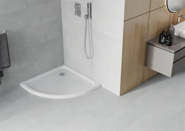 MEXEN - Flat sprchová vanička štvrťkruhová slim 100 x 100, biela 41101010
