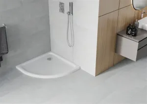 MEXEN - Flat sprchová vanička štvrťkruhová slim 100 x 100, biela 41101010