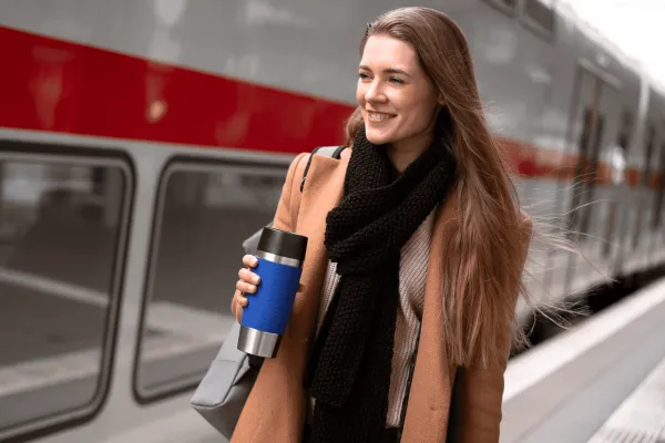 Termohrnček Tefal Travel Mug Eco N2024110 Modrý/Nerezový 0,36 l