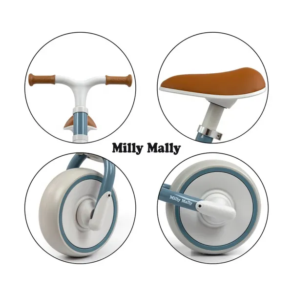 Detské odrážadlo kolo Milly Mally Skippy blue