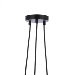Závesná lampa Nubia čierna 3x60W E27 zlaté tienidlo