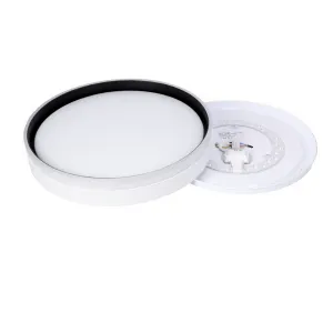 Stropná lampa Florida, biela+čierna, 24W LED, 39 cm, biele tienidlo