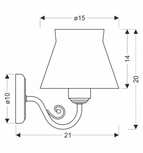 Nástenná lampa ROZANO biela 1x40W E27 kvetinové tienidlo