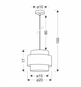 Závesná lampa NUGET biela 1x60W E27 krémové tienidlo
