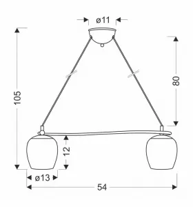 Závesná lampa Serano patina 2x60W E27 biele tienidlo