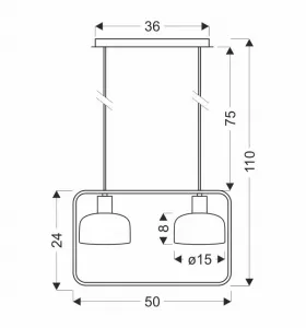 Závesná lampa Zodiac čierna 2x40W E27 biele tienidlo