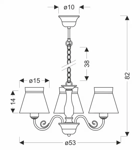 Závesná lampa ROSSINI biela 3x40W E27 biele tienidlo