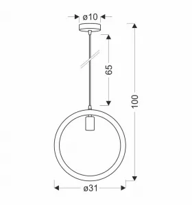 Závesná lampa Kolo čierna+béžová 1x40W E27