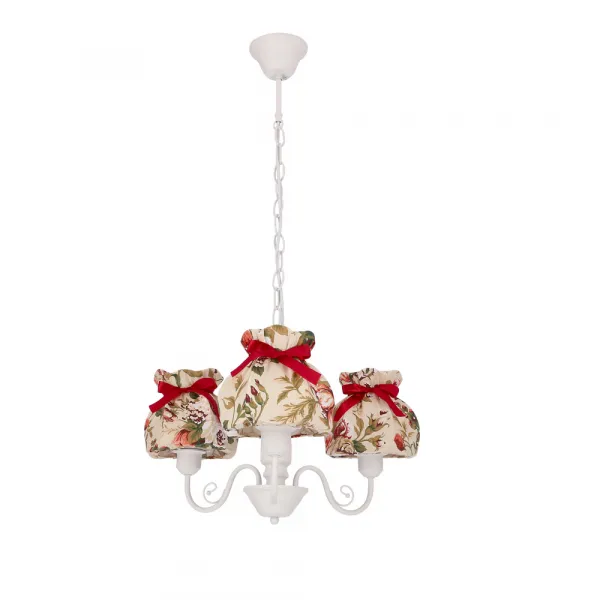 Závesná lampa ROZANO biela 3x40W E27 kvetinové tienidlo