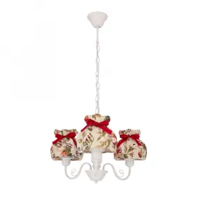 Závesná lampa ROZANO biela 3x40W E27 kvetinové tienidlo