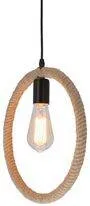 Závesná lampa Kolo čierna+béžová 1x40W E27