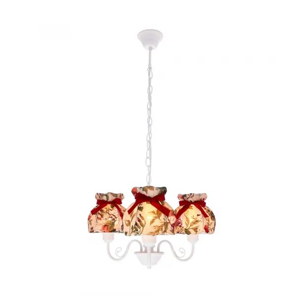 Závesná lampa ROZANO biela 3x40W E27 kvetinové tienidlo