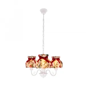 Závesná lampa ROZANO biela 3x40W E27 kvetinové tienidlo