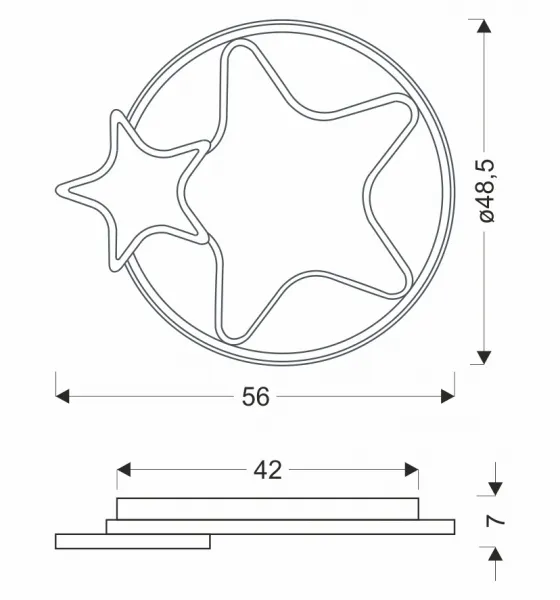 Stropné svietidlo ASTRE, hnedo-biele, 36W LED, 3000-6500K, biele tienidlo, s diaľkovým ovládaním