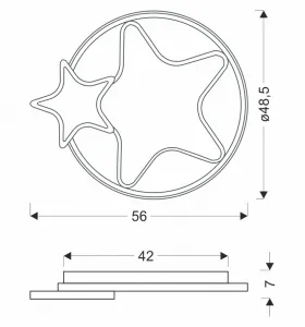 Stropné svietidlo ASTRE, hnedo-biele, 36W LED, 3000-6500K, biele tienidlo, s diaľkovým ovládaním