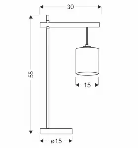 Kombinovaná stolová lampa čierna 1x60W E27 béžové tienidlo