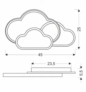 LED stropné svietidlo Stropné svietidlo Clouds 24W 2800–6500K s diaľkovým ovládaním, biele tienidlo, nastaviteľná farba svetla, detská izba, obývačka