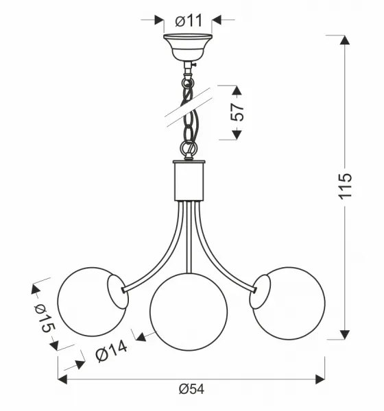 Mosadzná závesná lampa Dani 3x40W E14 – elegantné svietidlo s bielym tienidlom do obývačky a jedálne