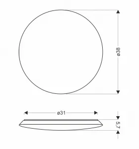 Stropné svietidlo Juno, plafond 38, 28W LED, 4000K, biele
