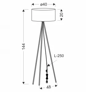 Stojaca lampa RAFFI biela E27 1x40W s borovicovým tienidlom, škandinávsky štýl, ekologická prírodná, do obývačky, spálne, pracovne, stojace osvetlenie