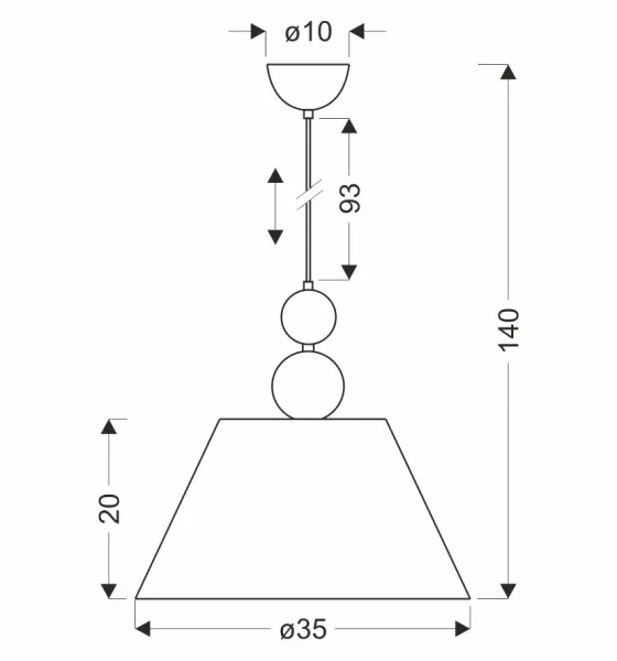 Závesná lampa ARAL chróm E27 1x60W s čiernym tienidlom, moderná do obývačky, spálne, kuchyne, jedálne, elegantné stropné osvetlenie